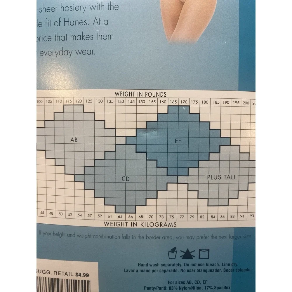 Hanes Day Sheer Stockings 2 Pack Travel Buff Control Top Size CD Sandalfoot